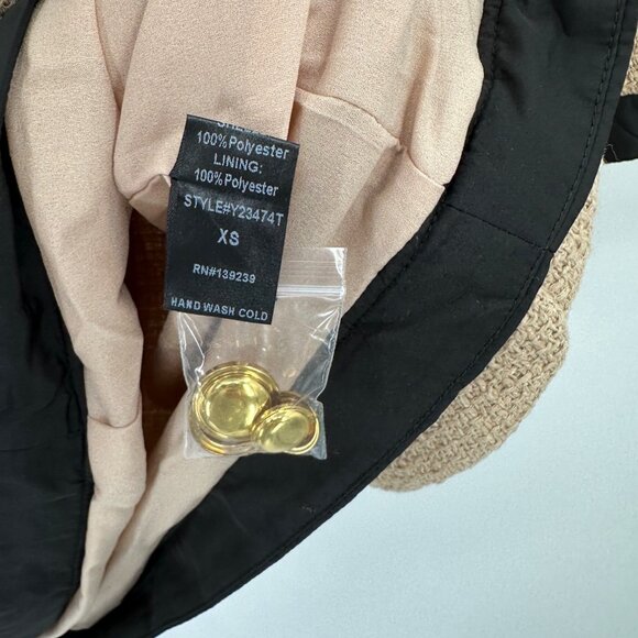 Pomander Place by Tuckernuck Tan Coco Tweed Bow Dress XS Long Sleeve NWT - Picture 4 of 5